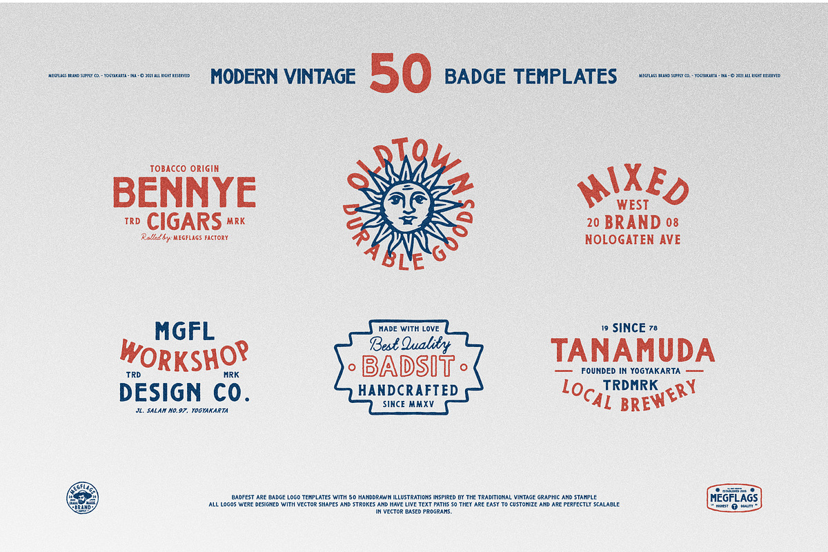 Badfest 50 Badge/Logo Templates, a Branding & Logo Template by Megflags (Photo 2 of 10)