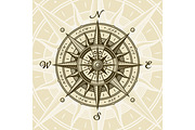 Vintage Nautical Compass Rose, a Decorative Illustration by Retro Graphics (Thumbnail 2 of 2)
