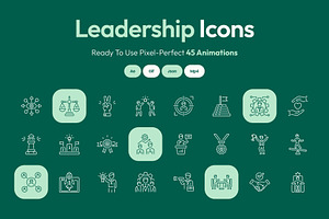 Animated Leadership Icon Art Set, an Outline Icon by Prosymbols
