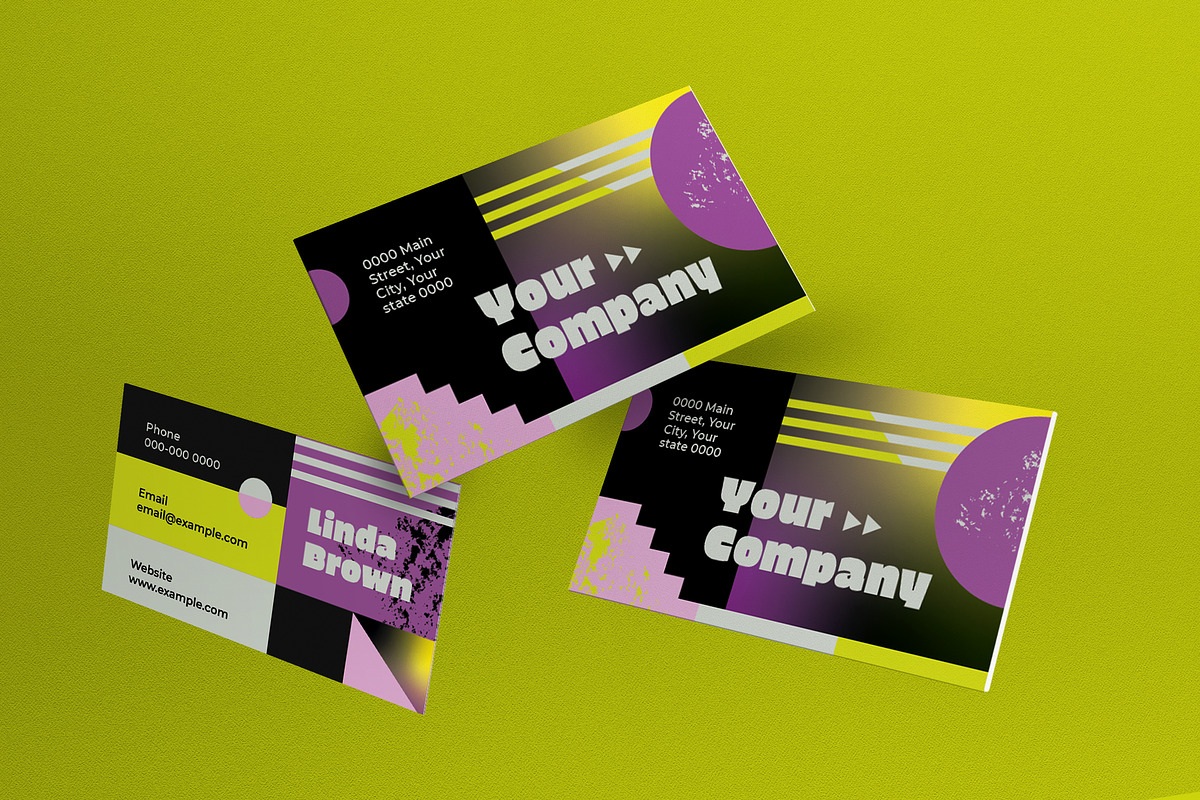 Gradient Geometric Business Card, a Business Card Template by graphicook (Photo 1 of 3)