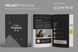 Project Proposal Brochure Template, a Brochure Template by White Graphic