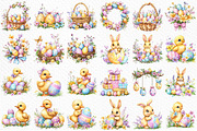 Watercolor Easter Clipart PNG, an Illustration by Craft Nest (Thumbnail 6 of 12)