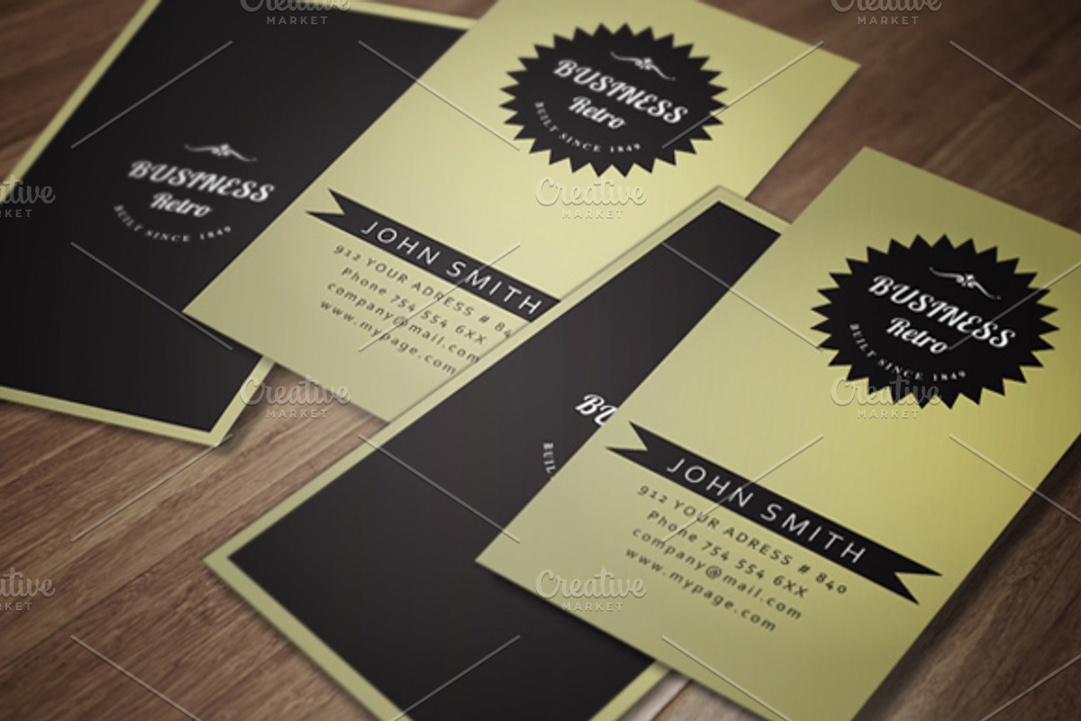 Simple Retro Business Card, a Business Card Template by felicidads