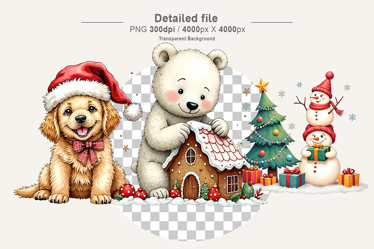 Festive Watercolor Clipart, an Illustration by Artnoy (Photo 3 of 8)