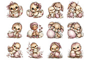 Whimsical easter chick clipart set, an Illustration by SinaCreation (Thumbnail 2 of 11)