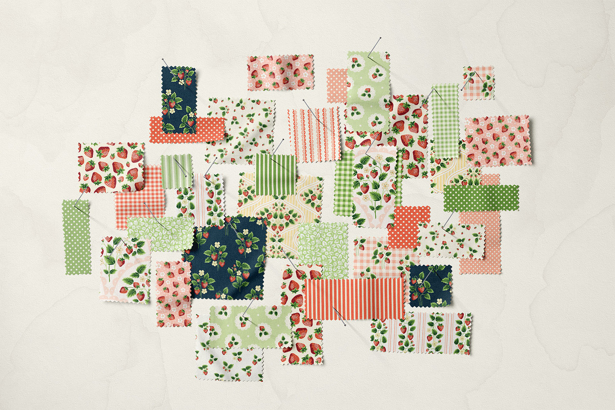 Cottage Strawberry Clipart & Pattern, a Pattern Graphic by PATTERNS etc. (Photo 4 of 16)