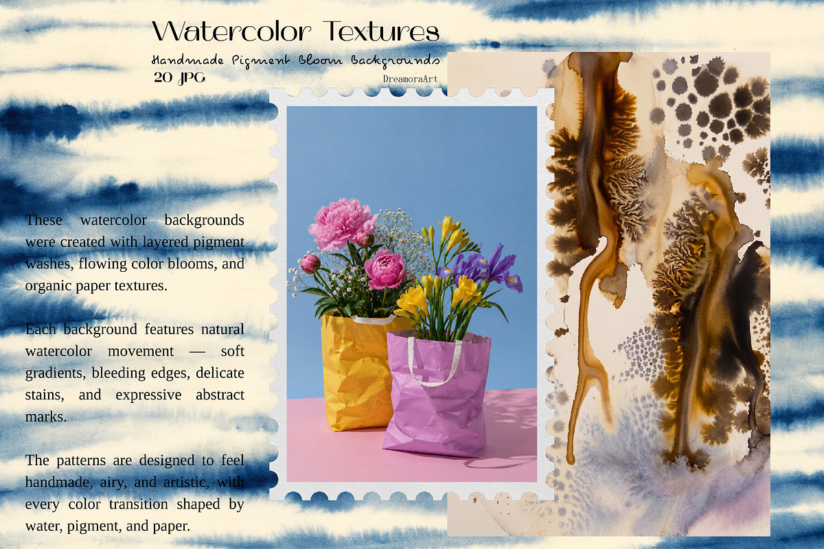 Colorful Watercolor Textures 20 JPG, a Background Graphic by DreamoraArt (Photo 3 of 7)