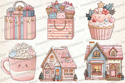 Pastel Kawaii Christmas Clipart, an Illustration by DreamCafeArt (Thumbnail 3 of 8)