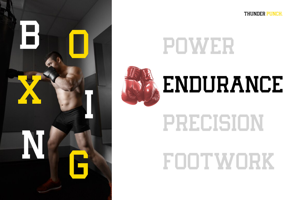 Thunder Punch Sport Varsity Font, a Slab Serif Font by Vadovastd (Photo 6 of 7)