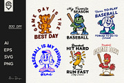 Baseball Character T-shirt Bundle, a Graphic by shaondesigns (Thumbnail 1 of 7)