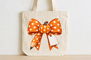 Personalized Fall Pumpkin Pencil Bow, a Seasonal Illustration by CraftArtStudio (Thumbnail 2 of 4)