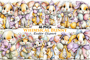 Whimsical Easter Bunny Clipart, an Illustration by Pixels.Craft (Thumbnail 1 of 5)