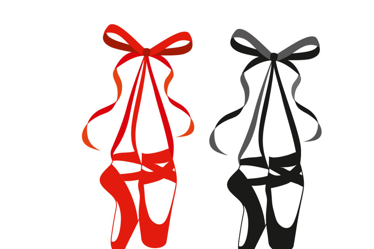 Set of Ballet Pointe Shoes vector, an Illustration by Svetlana Voloshina