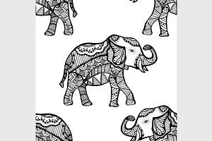 Pattern With Elephant.