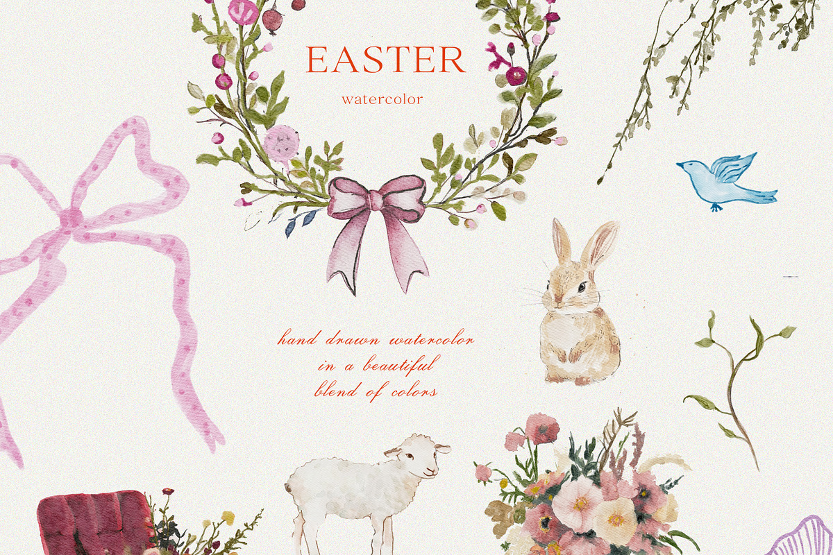 Hand Drawn Easter Watercolor Set, an Object Graphic by Laras Wonderland (Photo 5 of 11)