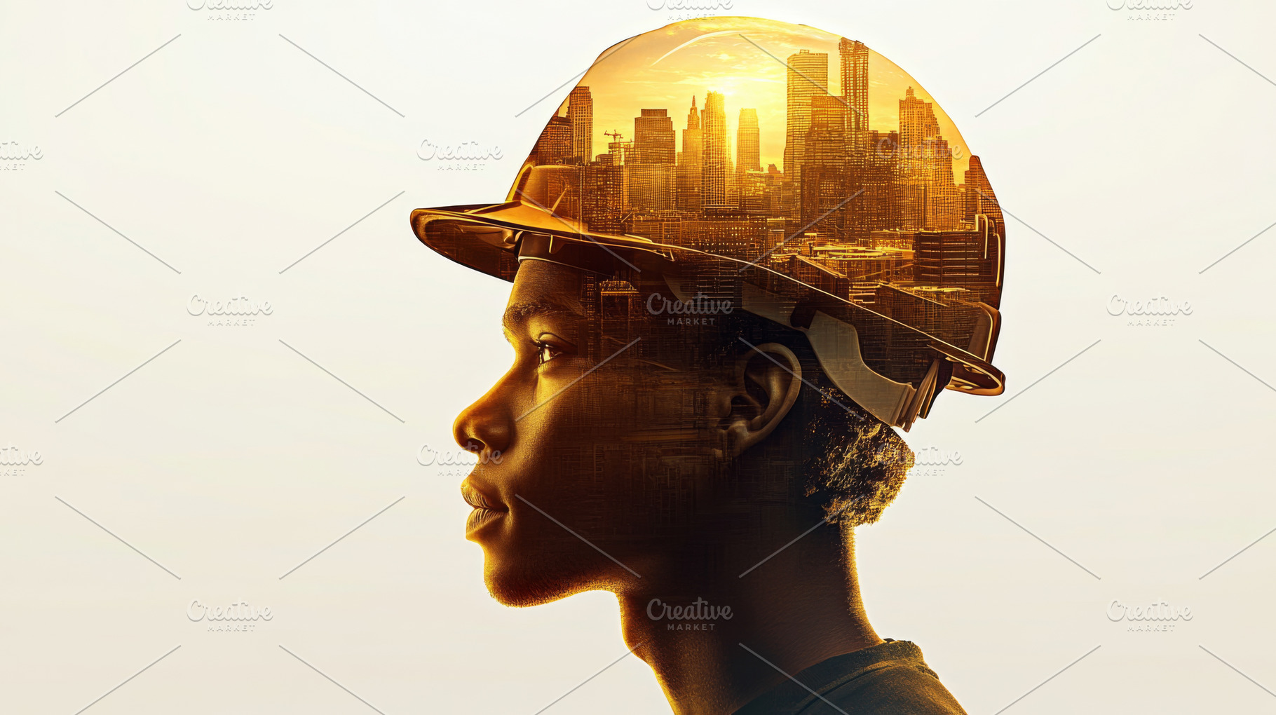 Double exposure of black constructio, a Photo by Dvoevnore photos