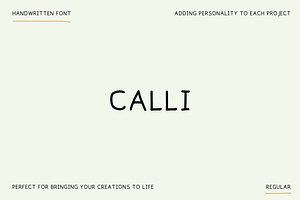 Calli handwritten font