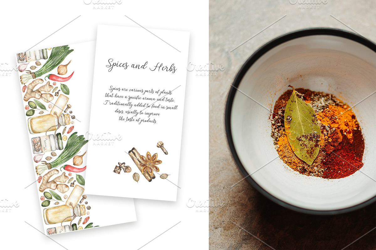 Watercolor Herbs and Spices, a Food Illustration by MayaNavits (Photo 6 of 13)