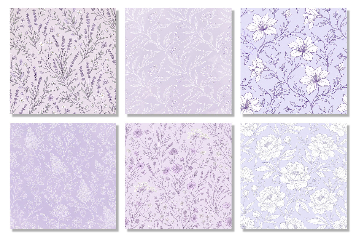 Seamless Lavender Patterns, a Texture Graphic by Dream Creation (Photo 4 of 6)