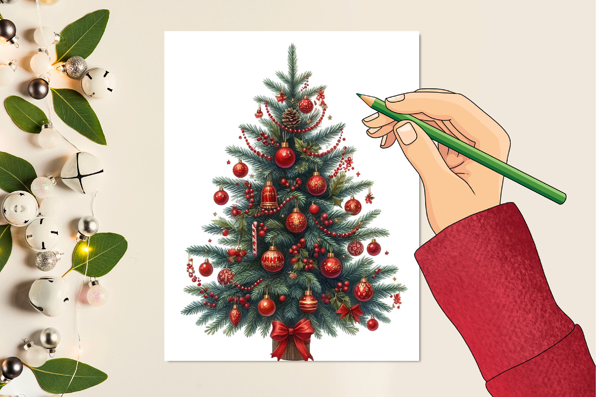Christmas tree Png, an Illustration by Designking (Photo 2 of 4)