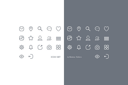 Cute icon set, an Outline Icon by Paint Dream Style