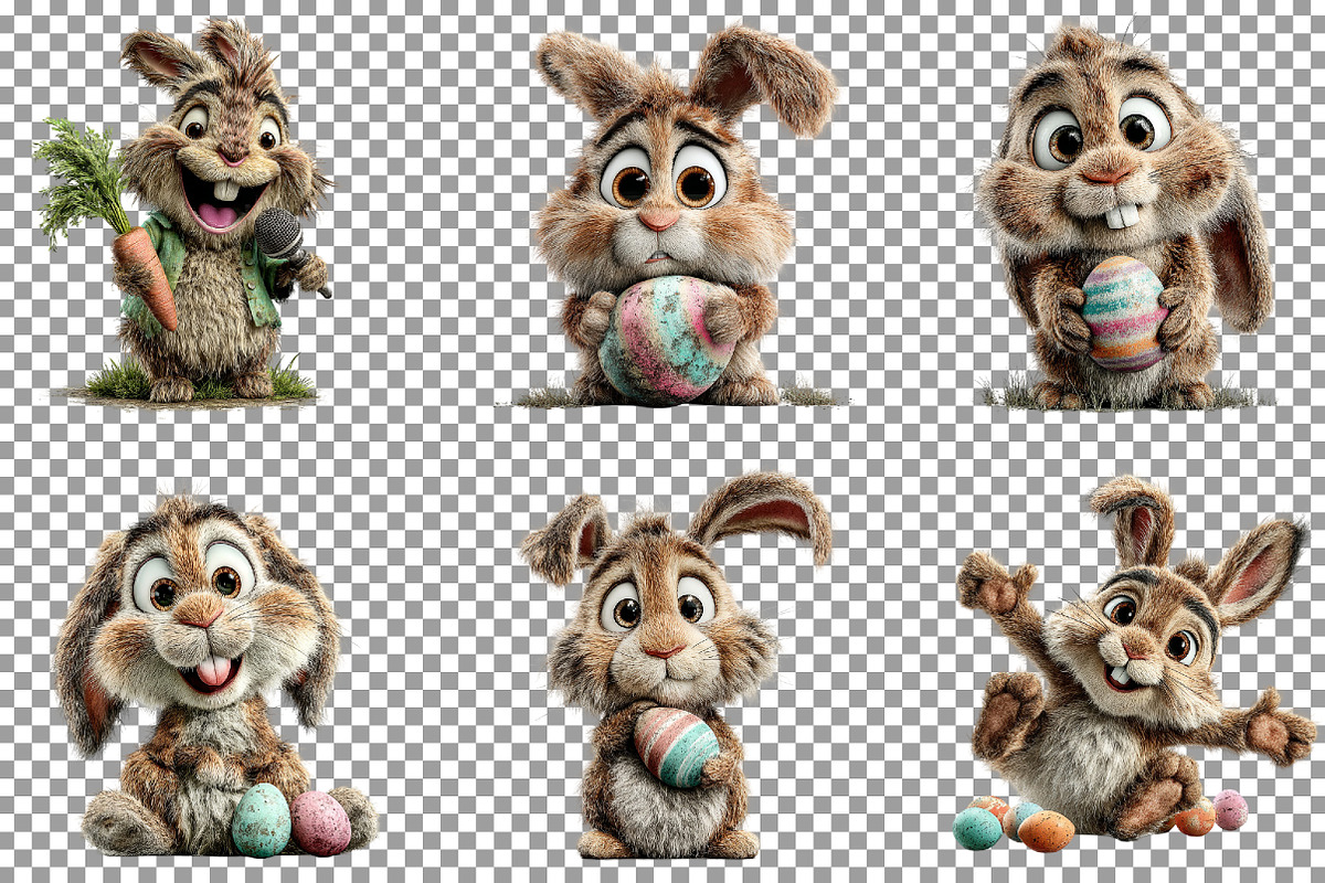 Funny Easter Bunny Clipart, an Illustration by Sublimation Artist (Photo 3 of 7)