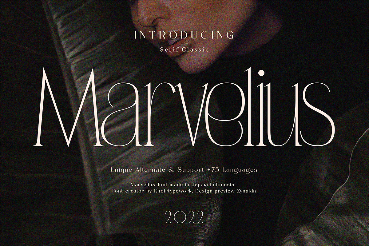 Marvelius - Serif Classic, a Serif Font by Khoir (Photo 1 of 9)