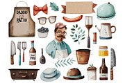 BBQ Grilling Fathers Day Clipart, a Graphic by JBArt Clipart (Thumbnail 2 of 6)