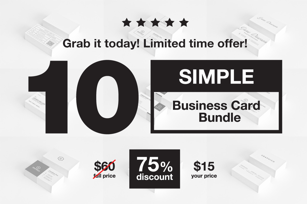 Simple Business Card Bundle - 8, a Business Card Template by ND Design (Photo 1 of 11)