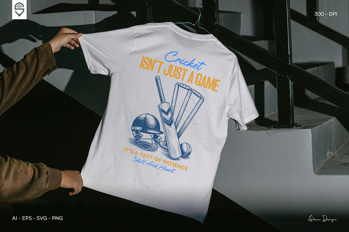 Cricket Lover T-Shirt Design, a Sport Illustration by shaondesigns (Photo 4 of 6)