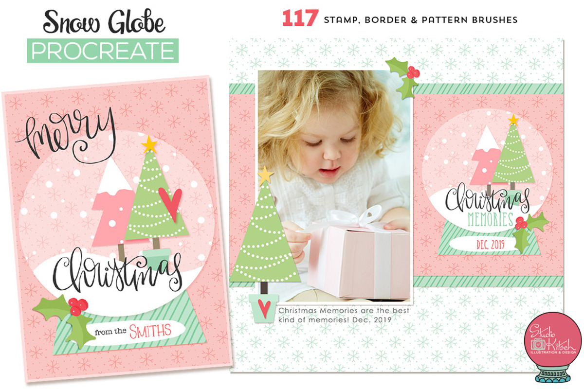 Snow Globe Procreate Brushes, a Brush Add-On by Studio Kitsch (Photo 2 of 7)