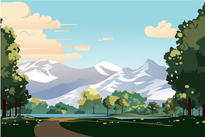 Background mountains in the city