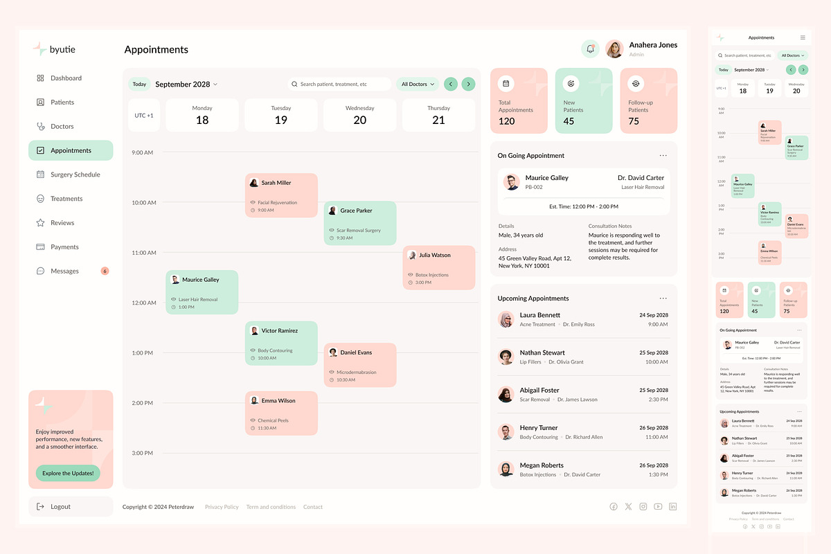 Beauty Clinic Management Dashboard, an UI Kit Template by peterdraw (Photo 4 of 7)