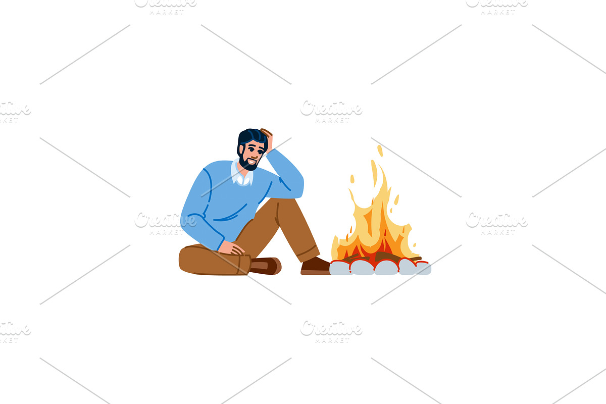 Bearded man relaxing and enjoying, a Sport Illustration by pikepicture