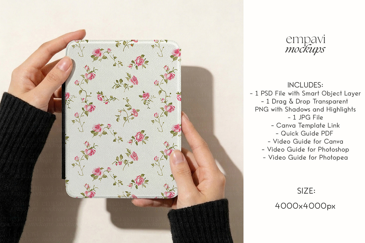 Kindle Case Mockup, an Advertising Mockup by EmpaviMockups (Photo 3 of 8)