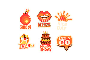 Social Network Stickers Isolated on, an Object Illustration by TopVectors