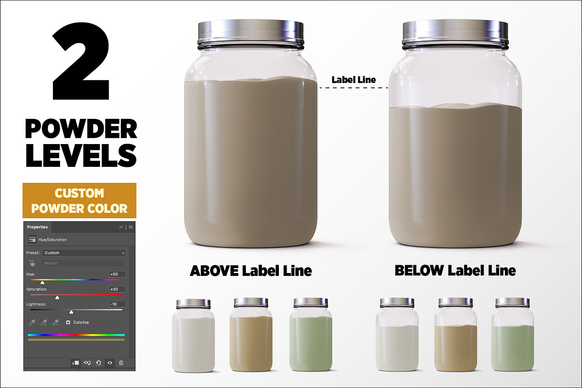 2lb Whey Protein Jar Mockup A3-Pro, a Packaging Mockup by Design Warlord (Photo 3 of 16)