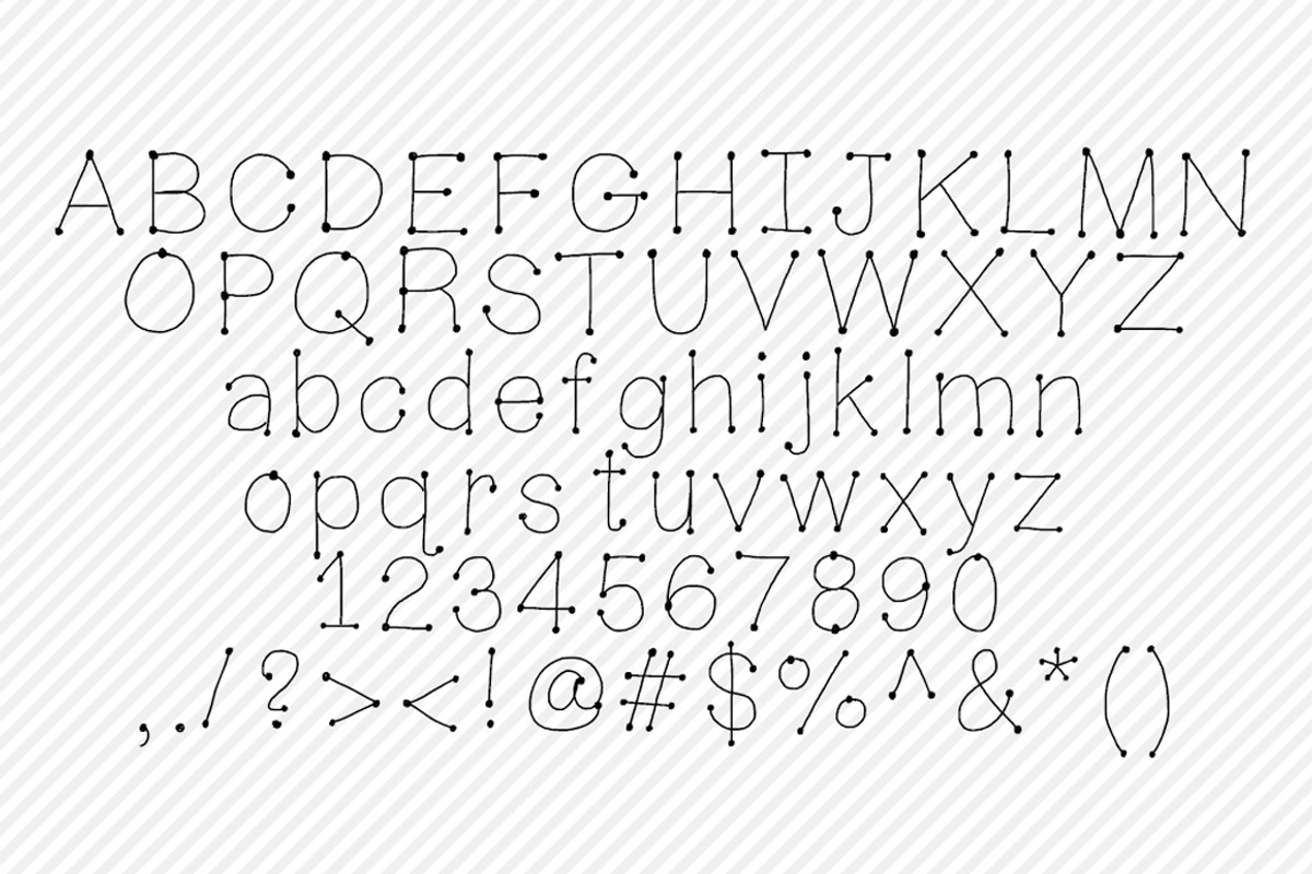 Dotted Hand Drawn Font preview 2