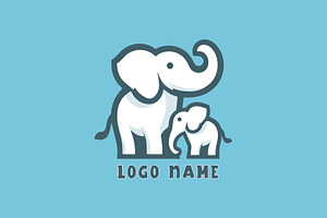 Adorable Baby Elephant Logo Vector, a Branding & Logo Template by MkStudio