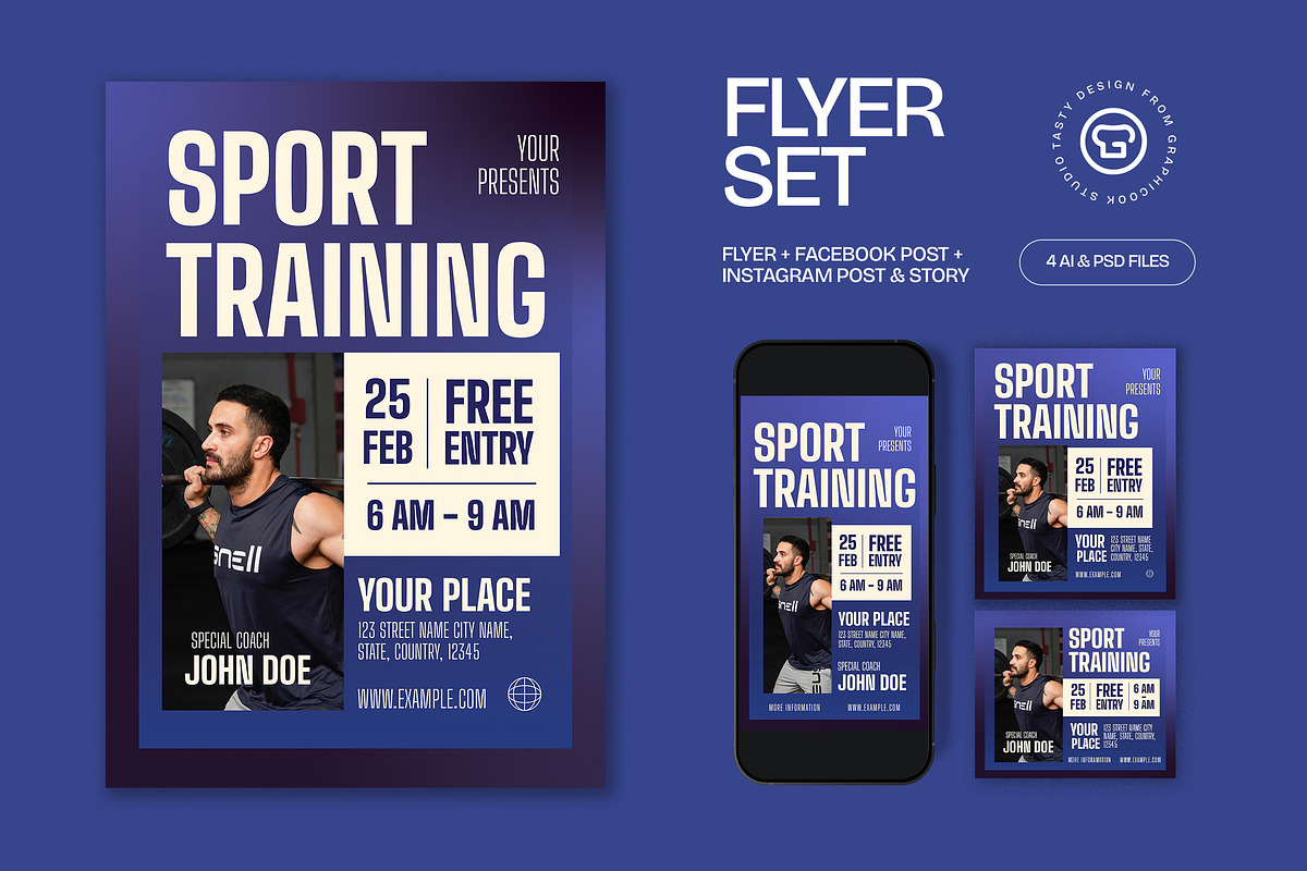 Sport Training Flyer, a Flyer Template by graphicook (Photo 1 of 3)