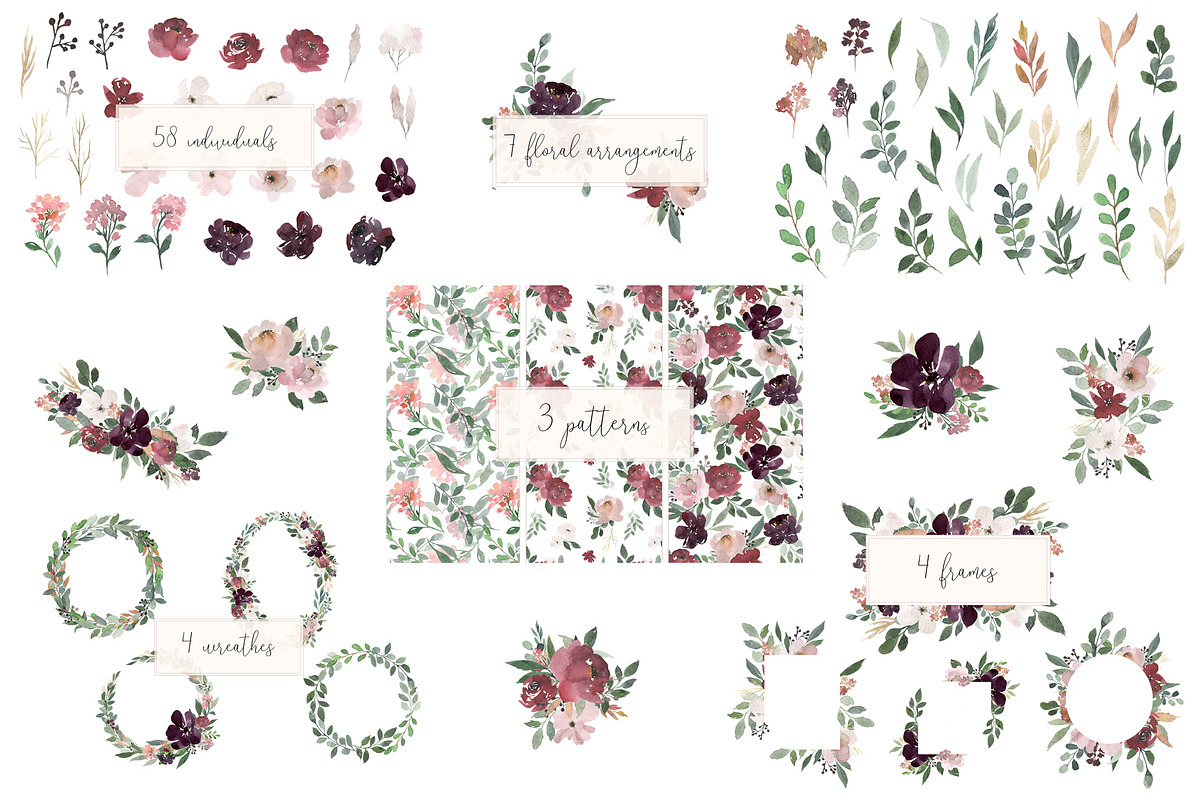 Watercolor Bundle - 11 sets in 1, an Illustration by MariePierLaf (Photo 8 of 15)