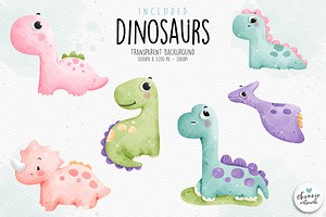 Dinosaur Clipart, Nursery Clipart