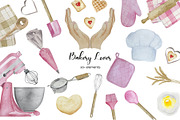 Watercolor pink bakery mixer clipart, a Food Illustration by Art and Funny (Thumbnail 1 of 6)