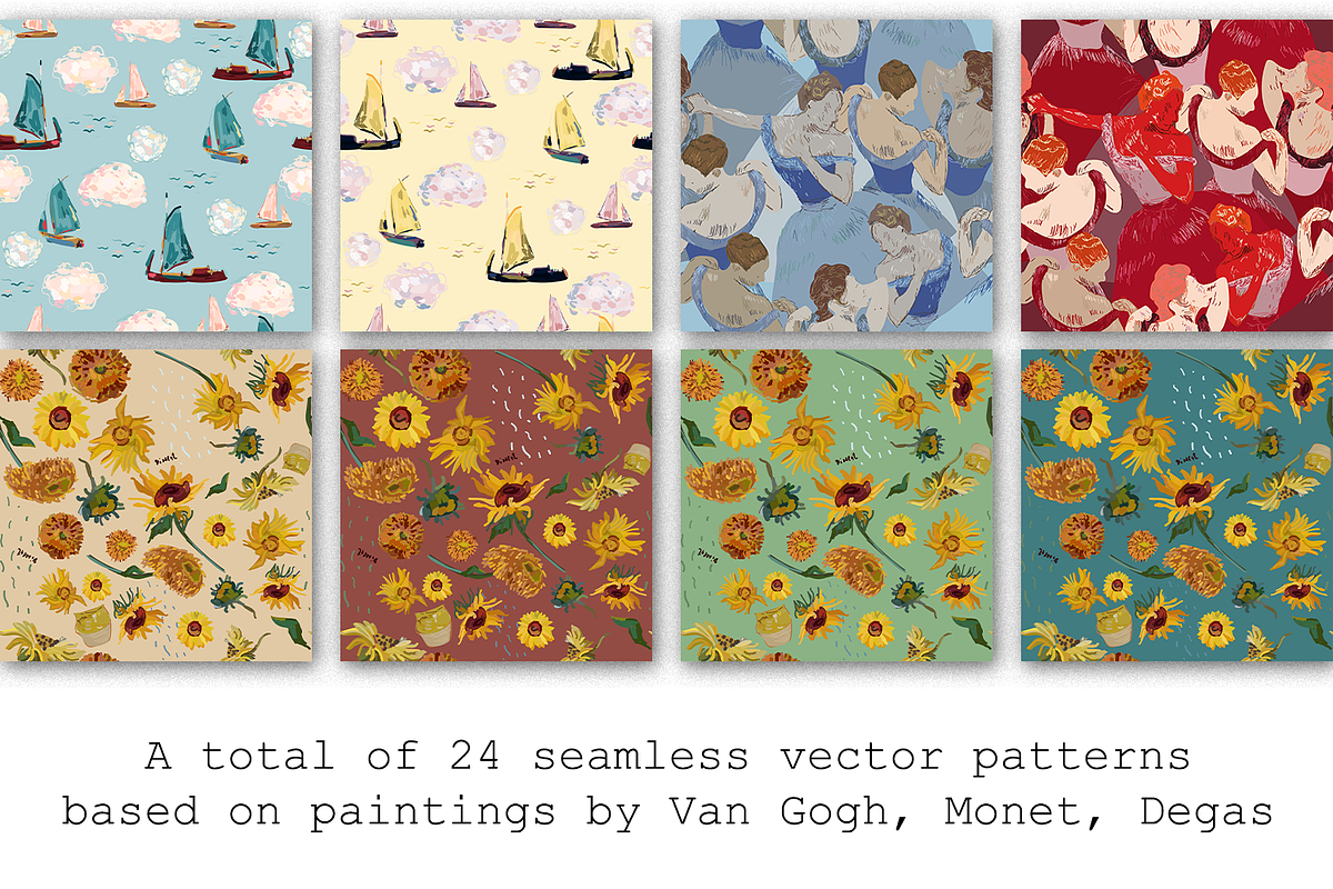 24 vector seamless masterpieces, a Pattern Graphic by PatternsBlooming