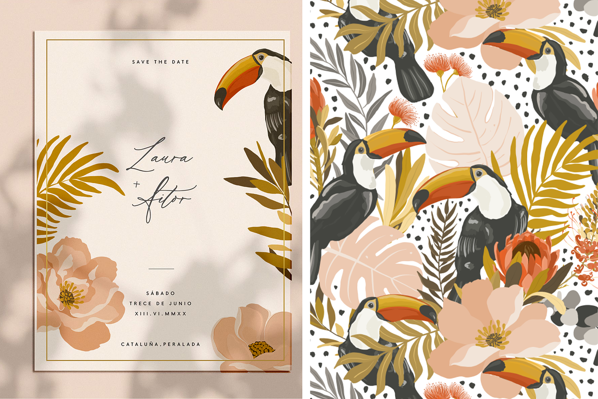 Tropical story. Patterns collection., a Pattern Graphic by Alena Zaytseva (Photo 3 of 11)