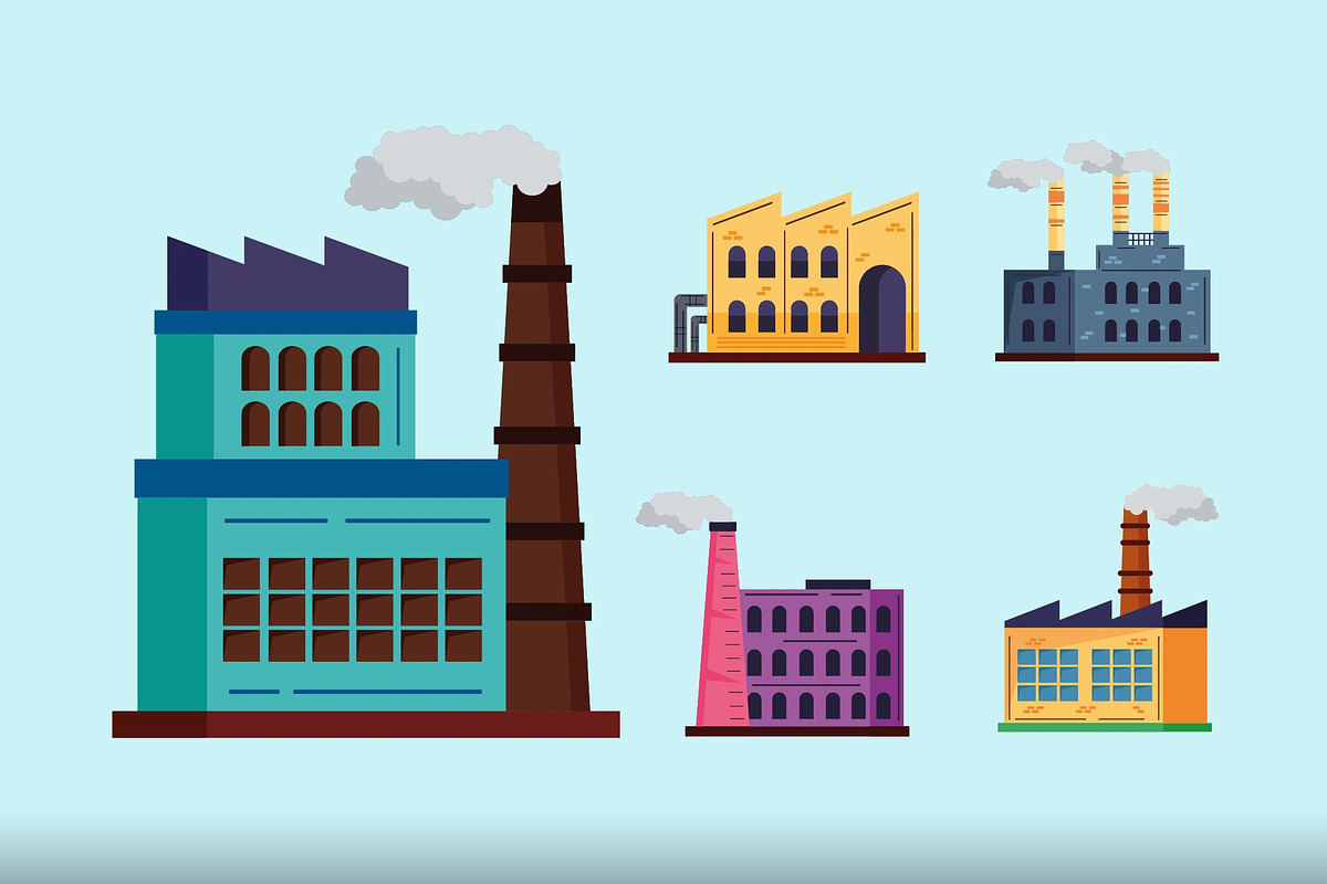 Industrial Buildings Set, a Templates & Theme by studiogstock (Photo 3 of 3)