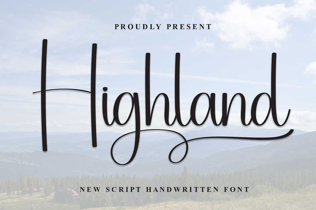Highland | Script Font, a Handwritten Font by Scratchones (Photo 1 of 9)