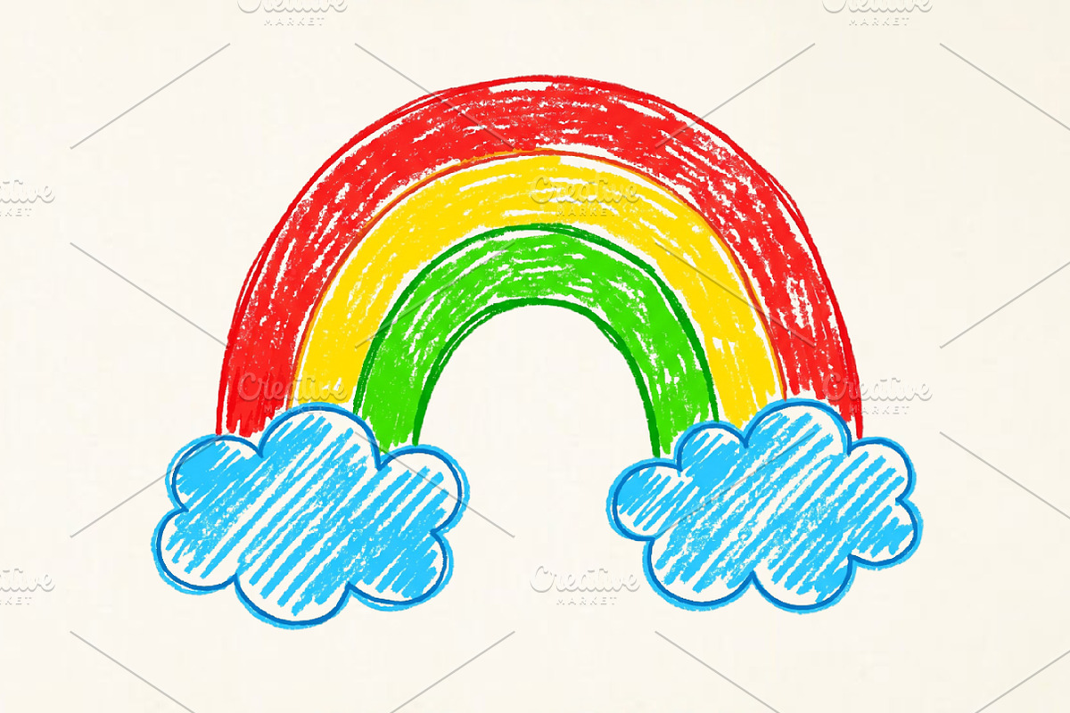 Hand Drawn Rainbow PNG, a Seasonal Illustration by Canvas Craft (Photo 1 of 6)