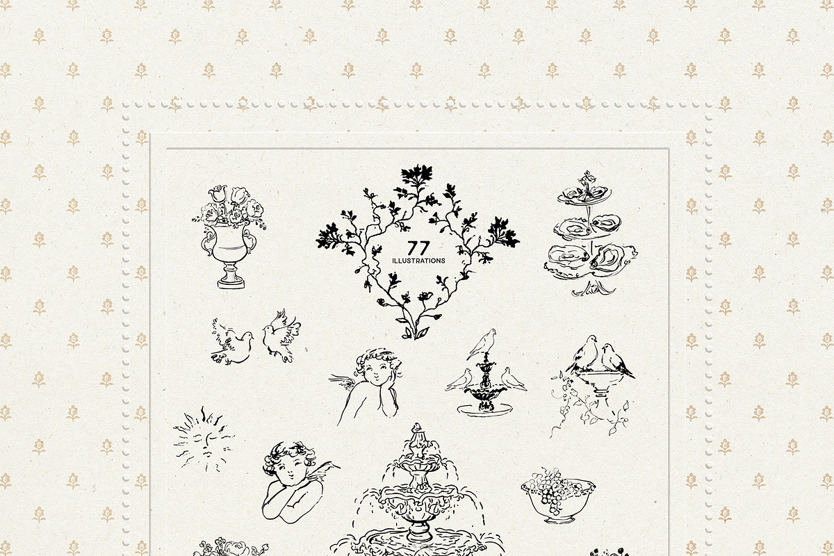 Timeless Romance: Wedding Line Art, a Decorative Illustration by Purple (Photo 6 of 13)