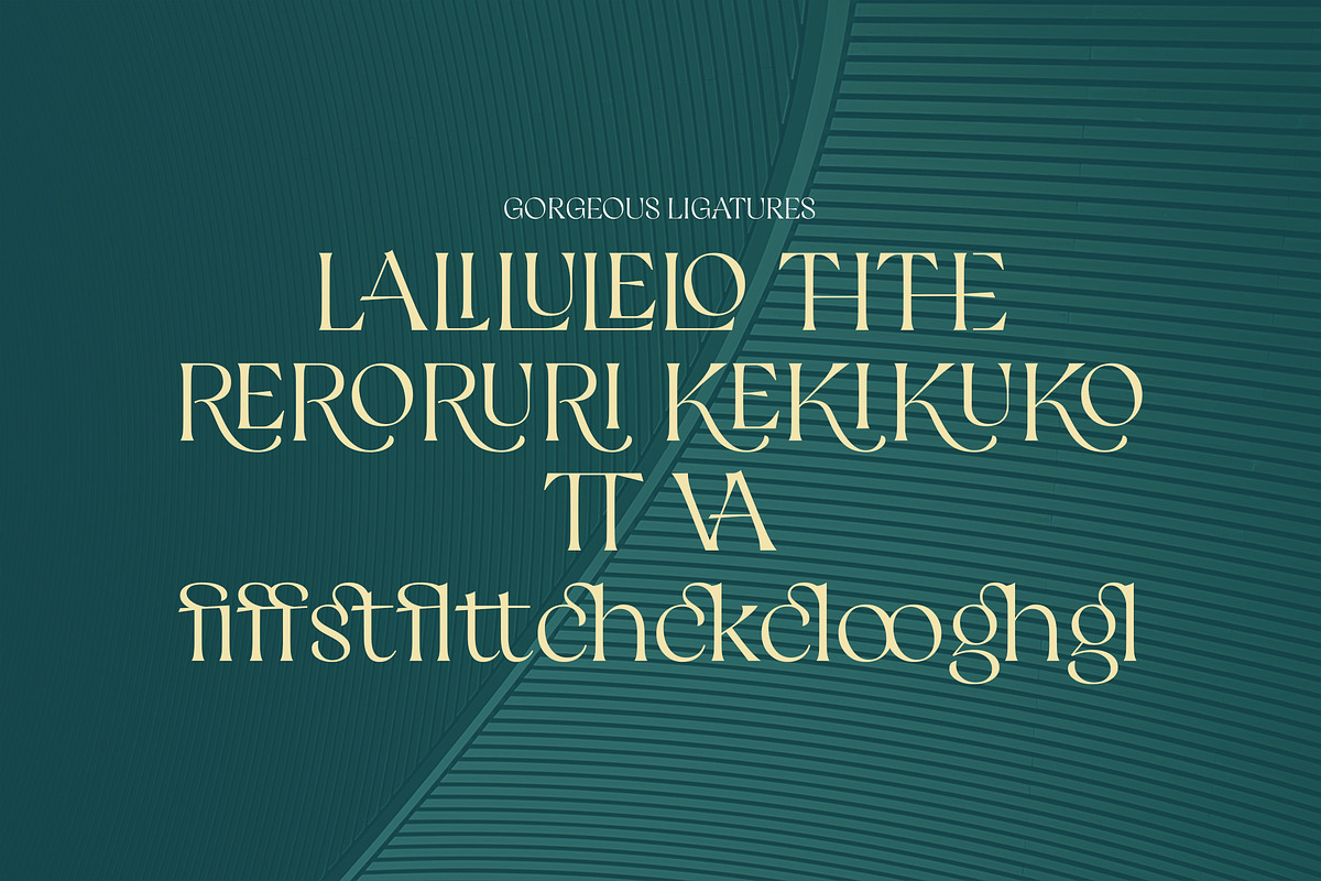Restaglick - Elegant Ligatures, a Serif Font by Mokatype Studio (Photo 11 of 12)